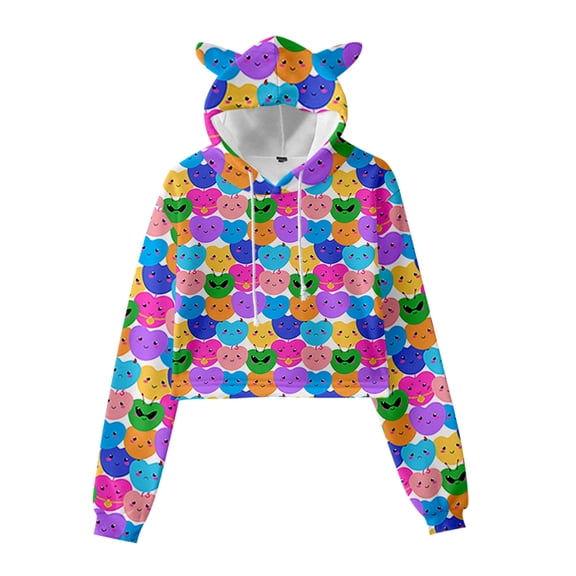 Kpop Stray MANIAC Logo Cat Ears Hoodie for Women Long Sleeve Pullover Top Kids Hooded Sweatshirt