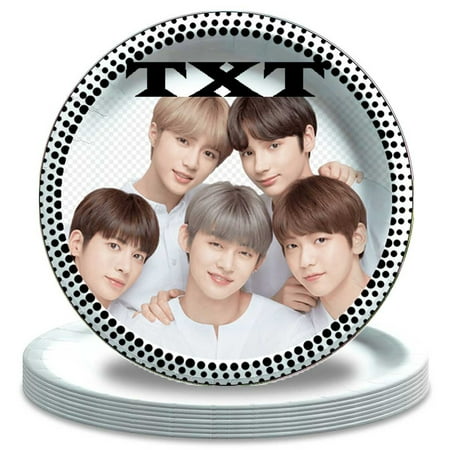 Kpop TXT Paper Plates Birthday Decorations Party Supplies Tableware Disposable Dinnerware