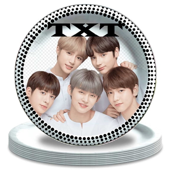 Kpop TXT Paper Plates Birthday Decorations Party Supplies Tableware Disposable Dinnerware
