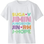 Kpop Team Shirts Short Sleeve Jungkook Suga Jimin V T-Shirt Casual Crewneck Tee Shirt Tops