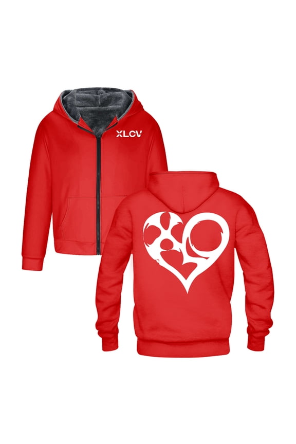 Kpop XLOV Logo Outerwear Coat Long Sleeve Zip Up Hoodie Women Men Hooded Jacket Parkas