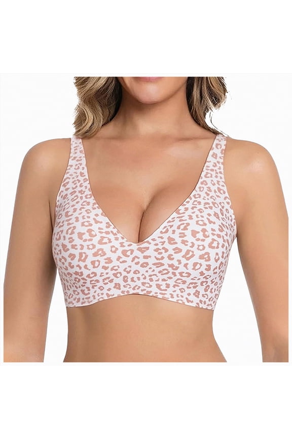 Womens Blissful Benefits Women's Underarm-Smoothing with Seamless Stretch Wireless Lightly Lined Comfort Bra Size L,Pink