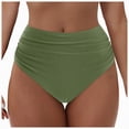 thumbnail image 1 of Kpoplk Womens High Waisted Bikini Bottoms Tummy Control Swim Bottom Ruched Full Coverage Retro Swimwear Size S,Green, 1 of 9