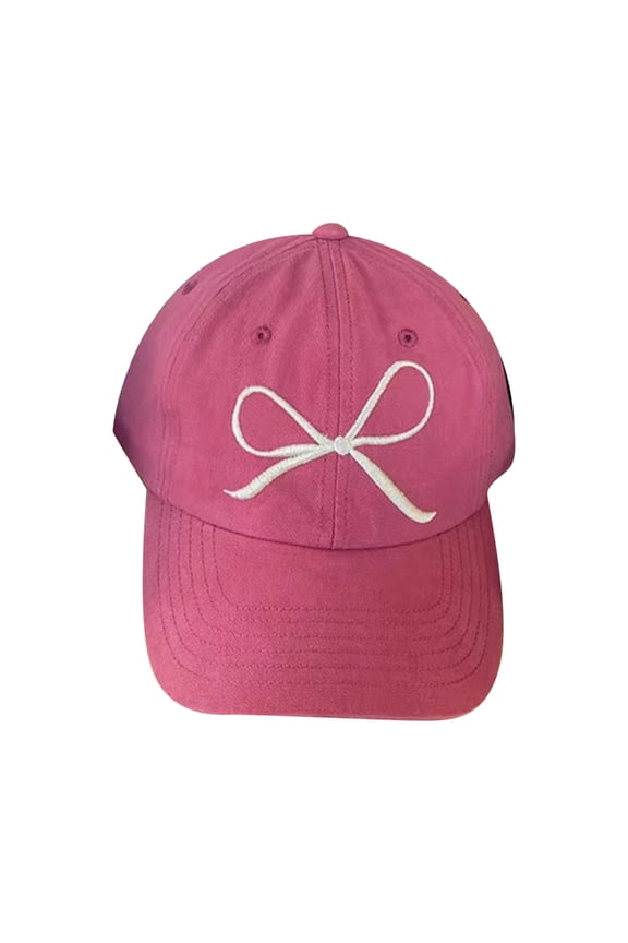 Kpops Baseball Caps for Girl Embroidery Bows Hat Windproof Summer Baseball Hat Spring Caps Ponytail Hat Girlfriend