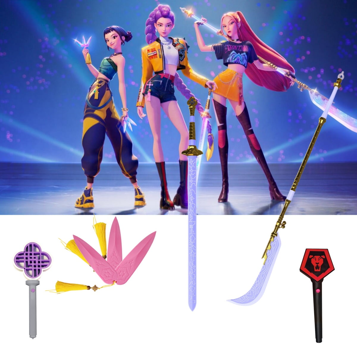Kpops Demon Hunters Mira Cosplay Costume Prop Anime 3D Printed Sword Kpops Demon Hunters Mira Cosplay Costume Prop Anime 3D Printed Sword