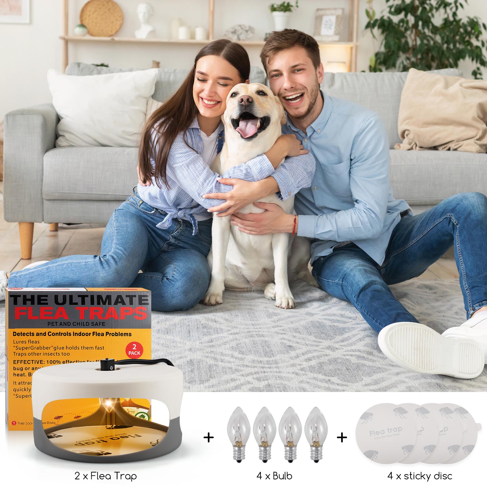 Visual Reference: Kqiang 2 Pack Flea Traps For Inside Your Home With