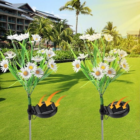 JahyShow 2 Pack LED Solar Flower Lights Outdoor Garden Stake Landscape Decor Lamp