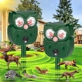 thumbnail image 1 of Kqiang 2pcs  Solar Ultrasonic in Repellent Defender Rat, Squirrel, Deer, Raccoon, Skunk, Rabbit, Mole, Dog, Cat, with Motion Detector LED Flash Lights for Yard Lawns Garden, 1 of 9