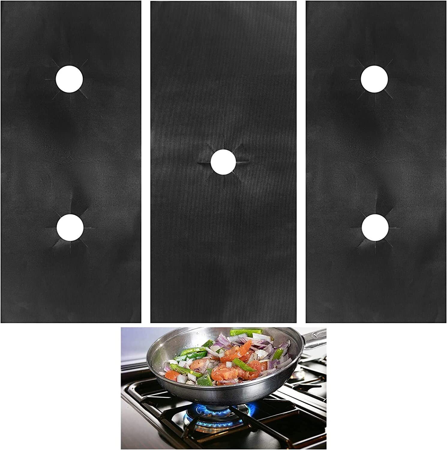 Kqiang 3PCS Gas Stove Protectors Burner Covers for Gas Stove Top