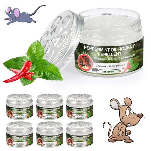 KingFurt 6pack Drive Away Rodents with Latest Peppermint Engine Mouse Repellent - Safe for Car, RV, Home, and Outdoors