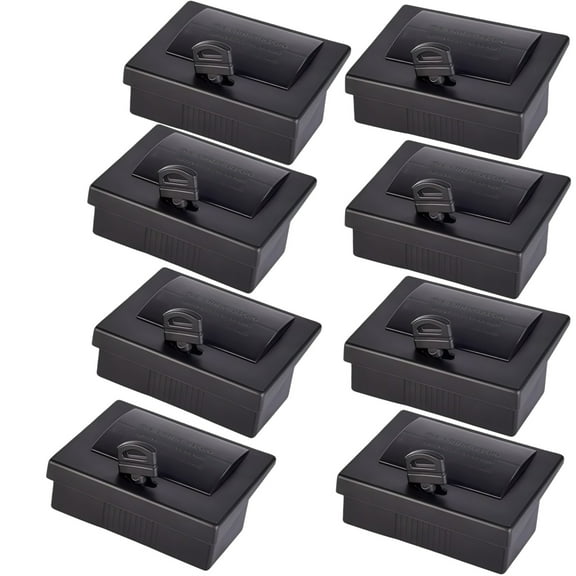 Kqiang 8 Packs Black Triangular Mouse Bait Station, Reusable Mice Trap Bait Box, Bait Not Included