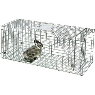 Kqiang Live Animal Trap Cage Humane Cat Trap Rabbit Trap Humane Mouse Trap  Live Traps for Raccoons Small Animal Trap Squirrel Traps Outdoor Groundhog  Trap, 24'' Steel Humane Release Rodent Cage 