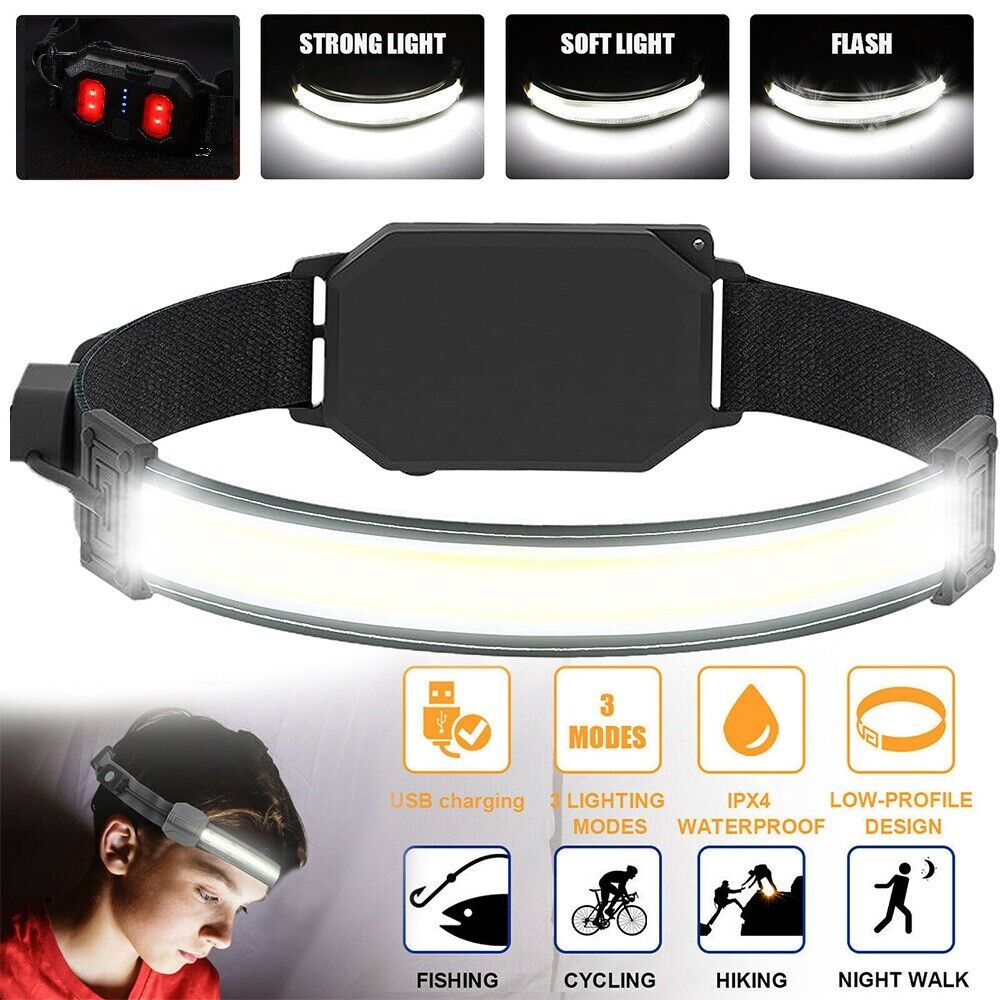 Kqiang Rechargeable LED Headlamp Headband Torch 500lm Outdoor Lighting