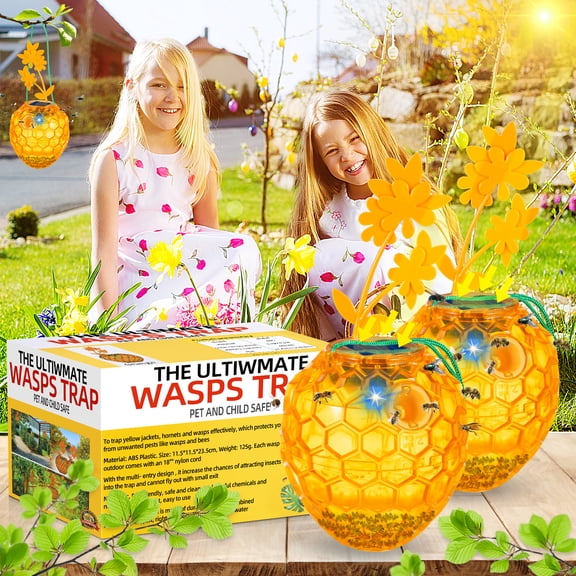 Kqiang Reusable Outdoor Fly Trap - Solar Powered, Durable, Non-Toxic, and Eco-Friendly for Garden, Patio, and Home