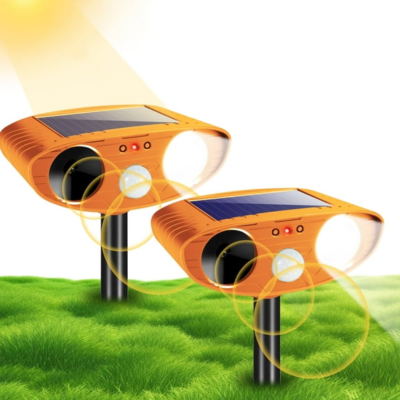 Kqiang Solar Animal Repeller Motion Detection Waterproof Ultrasonic cat rabbit Deer Repellent Raccoon Skunk Deterrent Yard Garden Farm