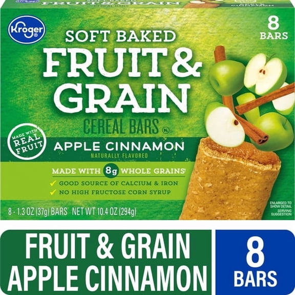 Kr Fruit and Grain Apple Cinnamon Cereal Bars 8 ct
