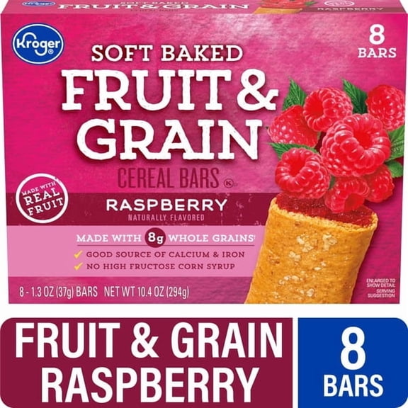 Kr Fruit and Grain Raspberry Cereal Bars 8 ct