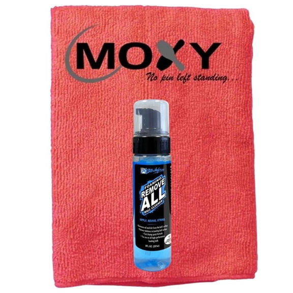 Kr Strikeforce Remove All Foaming Bowling Ball Cleaner - 8oz with Moxy Micro Fiber Cleaning Towel (Red)