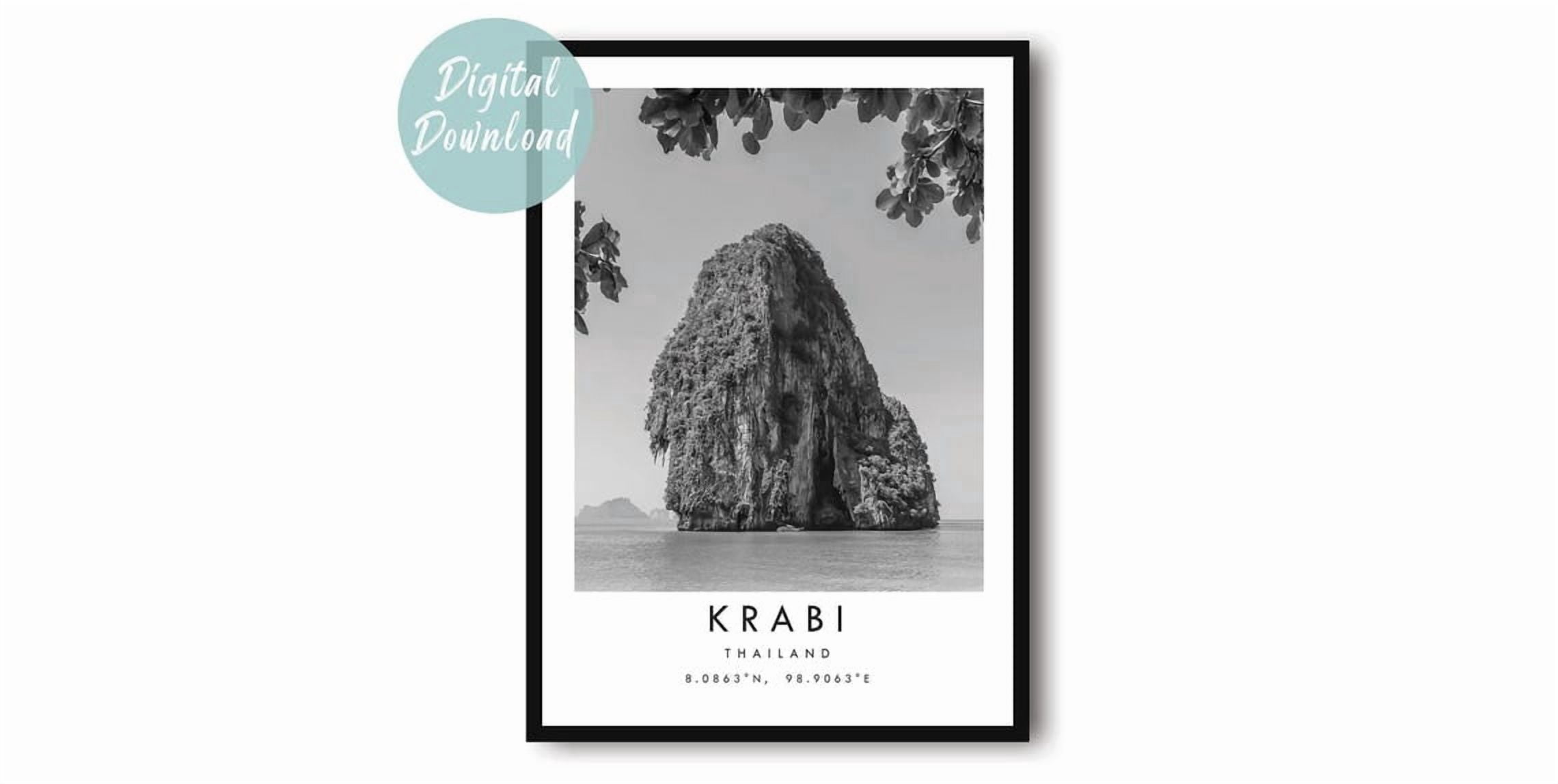 Krabi Travel Minimalist City Poster, Travel Inspired Home, Office And ...