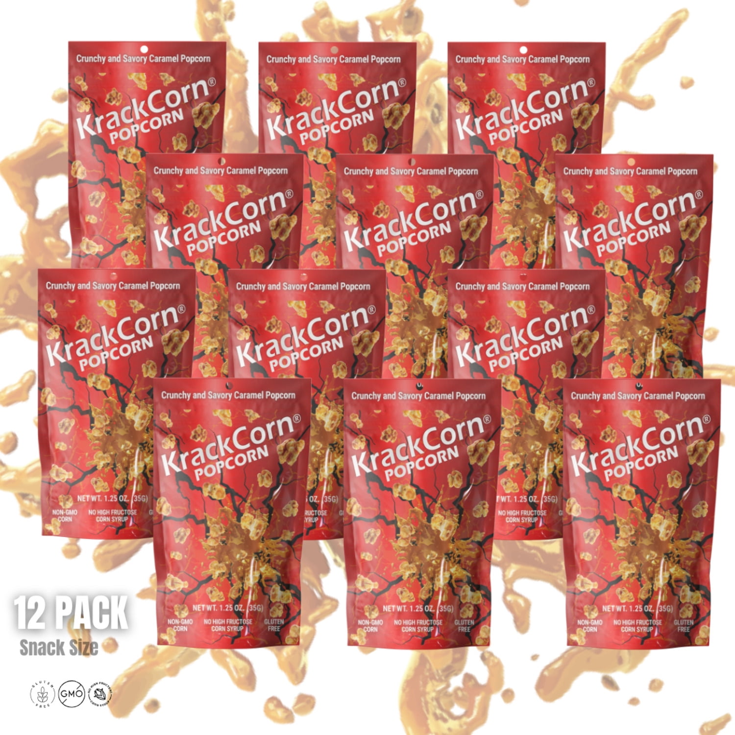 KrackCorn® Popcorn 1.25oz Original Caramel Snack Size - 12 pack KrackCorn® Popcorn 1.25oz Original Caramel Snack Size - 12 pack