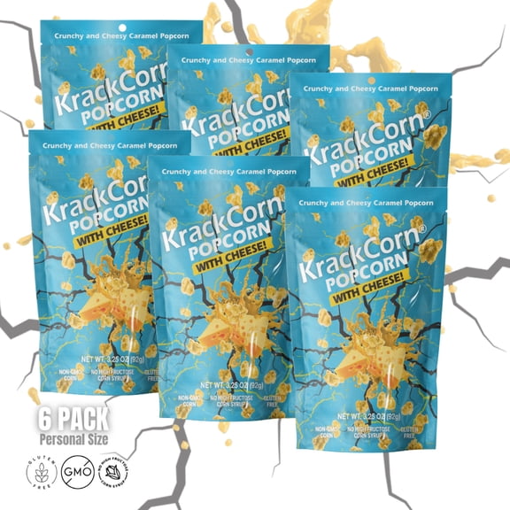 KrackCorn Popcorn With Cheese! 3.25oz Personal Size - 6 pack