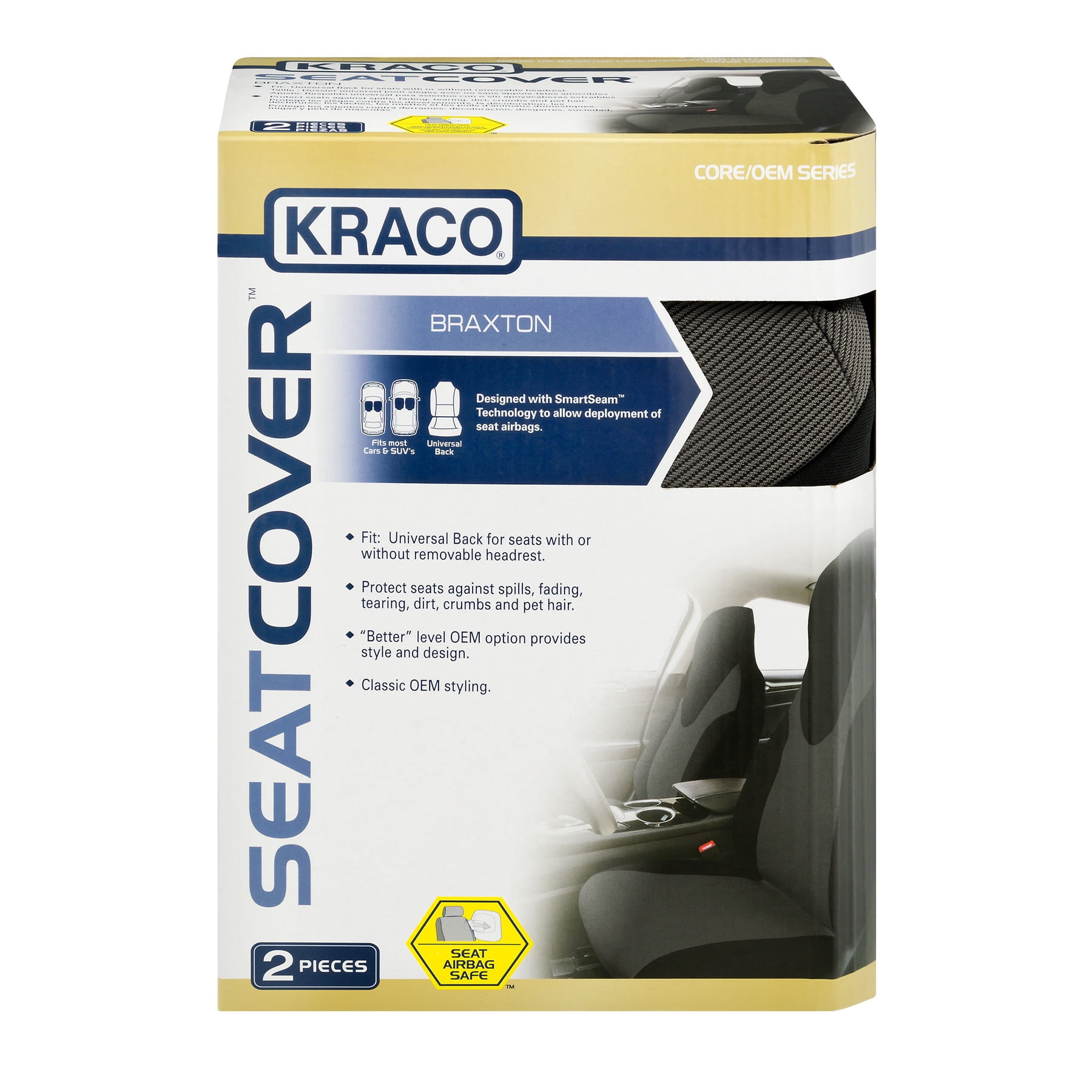 Kraco Braxton Seat Cover 2 PC 2.0 PIECE S