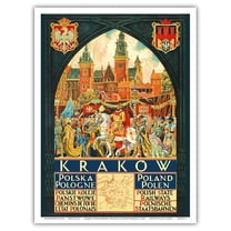 Kracow Poland - Polish State Railways - King Stefan Bathory - Vintage Travel Poster by Zygmunt Kamiński c.1926 - Master Art Print (Unframed) 9in x 12in