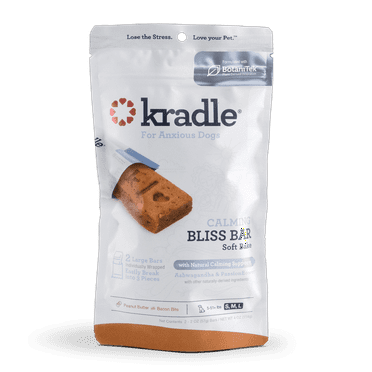 Kradle Calming Bliss Bar, Soft Bake Peanut Butter-Bacon Flavor Dog Dry Bar Treat, 2 Count
