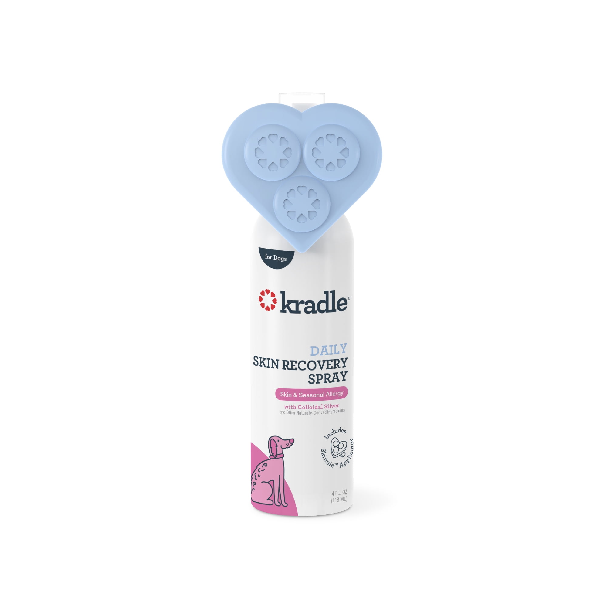 Kradle Calming Skin Recovery Spray with Skinnie Applicator, Healthy Dog Skin Support, 4 Ounces