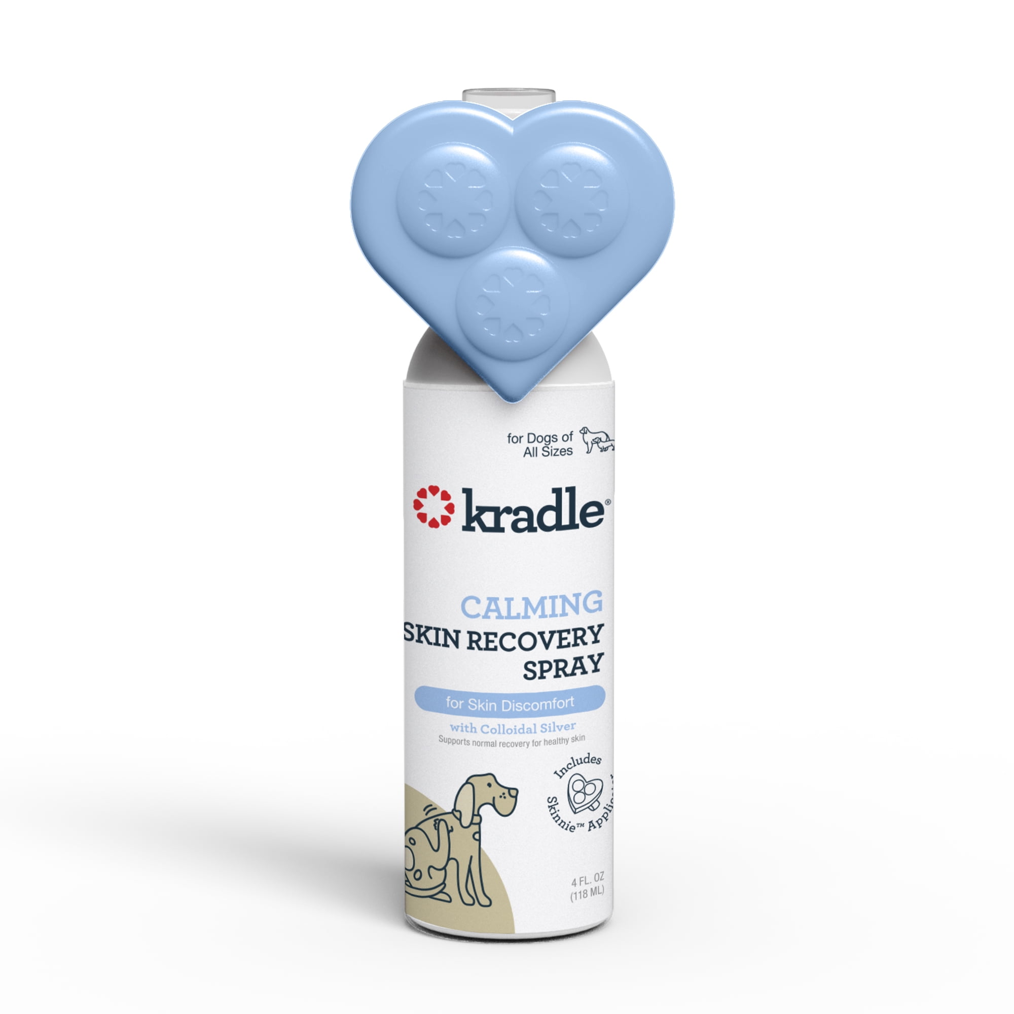 Kradle Calming Skin Recovery Spray with Skinnie Applicator, Healthy Dog Skin Support, 4 Ounces