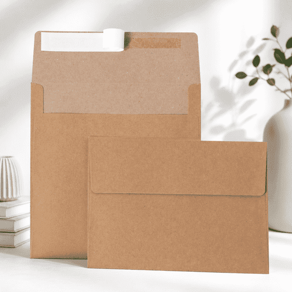 Kraft 4x6 Envelopes 70 Pack, Self Seal for 4x6 Cards, Perfect for Weddings, Invitations 4.25 x 6.25 Inches