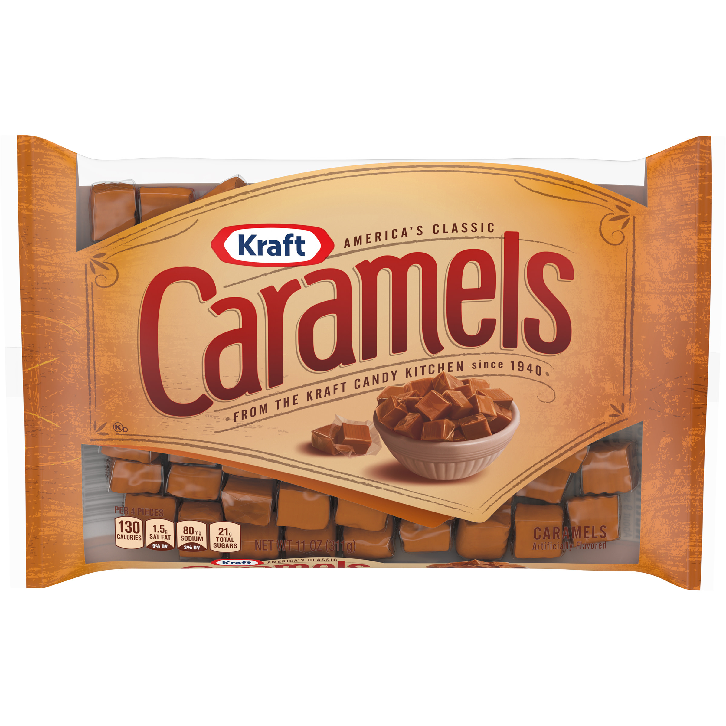 Kraft America's Classic Individually Wrapped Candy Caramels, 11 oz Bag - image 1 of 12