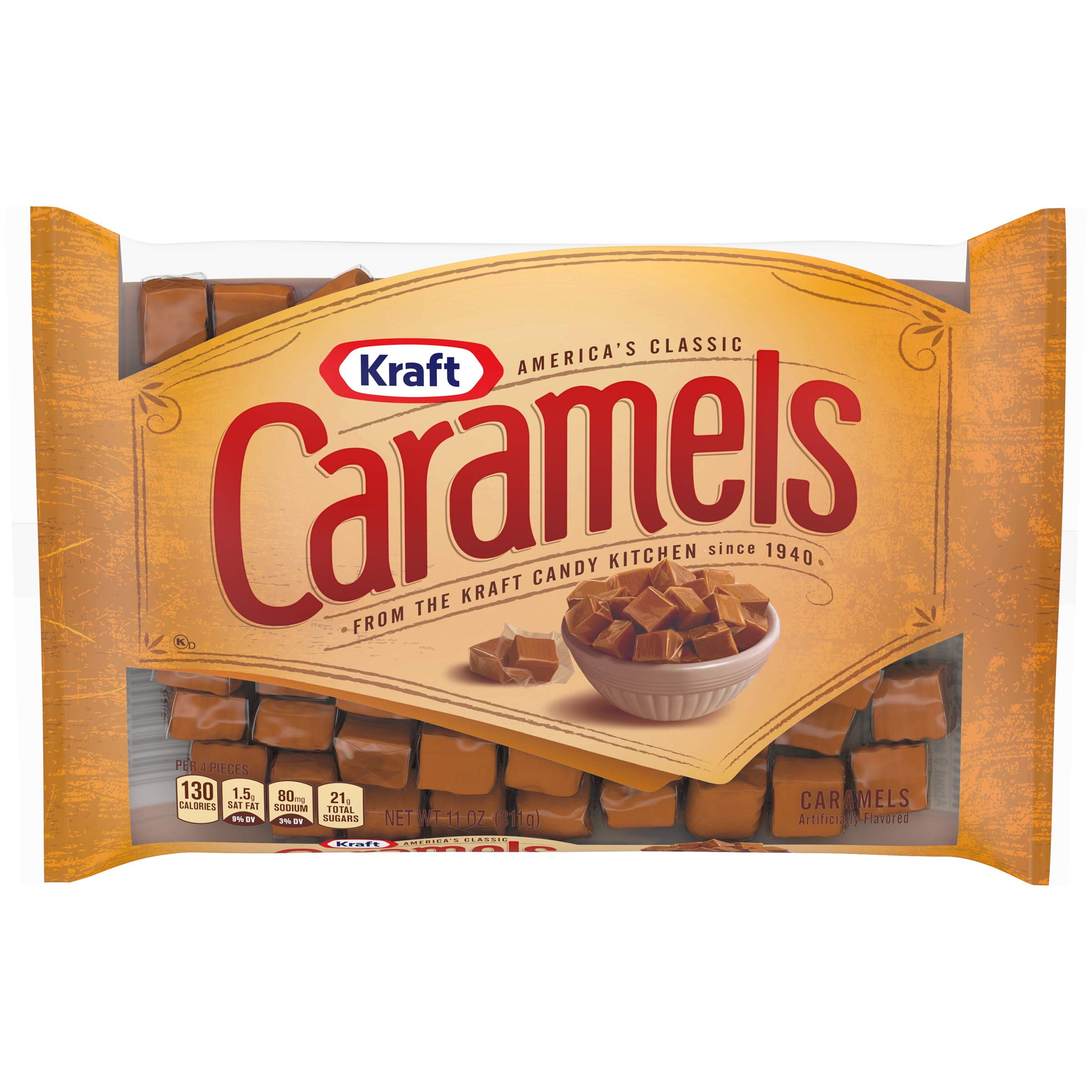 Kraft America's Classic Individually Wrapped Candy Caramels,(1PACK)