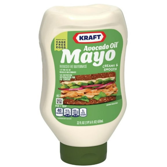 Kraft Avocado Oil Reduced Fat Mayonnaise 22 fl oz (Pack of 72)