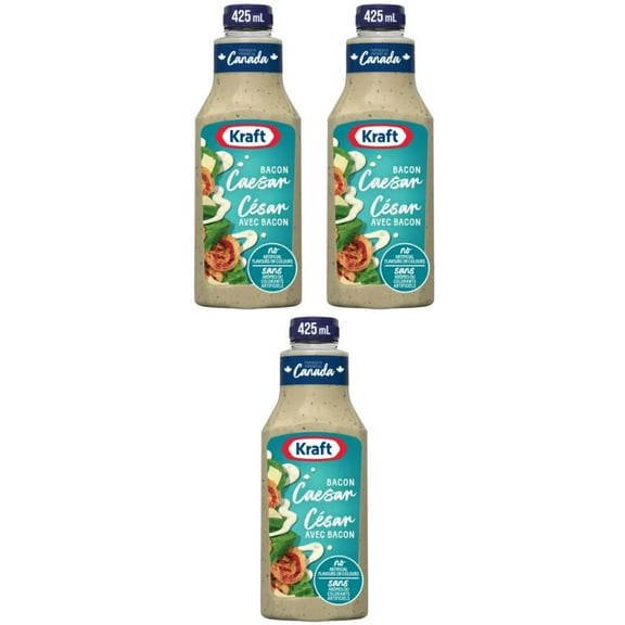 Kraft Bacon Caesar Salad Dressing, 425ml (3 Pack)
