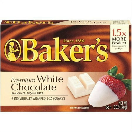 Kraft Baking & Canning Baker's Baking Premium White Chocolate Squares, 6 oz