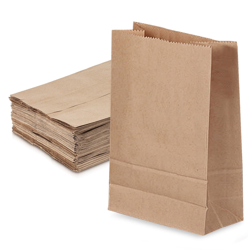 Kraft Brown Paper Bags (50Count) Kraft Brown Paper Grocery Bags Bulk Large Paper Bags for
