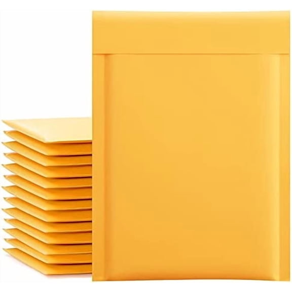 Kraft Bubble Mailers 6x10 Inch 25 Pack Usable Size 6x9 Inch Yellow Padded Envelopes #0 Small Business Mailing Packages Self Sealing Tear Resistant Boutique Shipping Bags for Jewelry Supplies