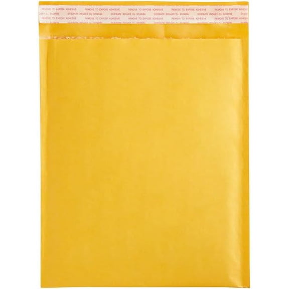Kraft Bubble Mailers, 8.5 x 12 inches, Self-Sealing, 100 Pack, Tamper-Evident$$Office
