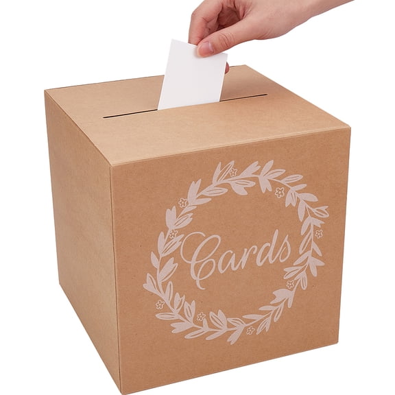 Kraft Card Box Wedding Favors Box Cardboard Square Party Decoration Case with 10pcs Paper Jams DIY
