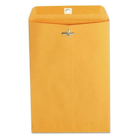 Universal UNV35261 6.5 in. x 9.5 in. #63 Square Flap Gummed/Clasp Envelope - Brown Kraft (100/Box)