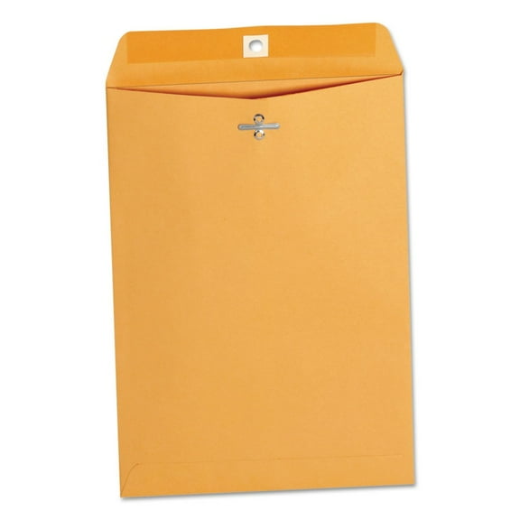 Universal UNV35262 7.5 in. x 10.5 in. #75 Square Flap Gummed/Clasp Envelope - Brown Kraft (100/Box)