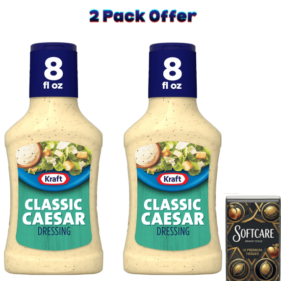Kraft Classic Caesar Dressing, 8 fl oz Bottle ( Include One Tissue Pack )