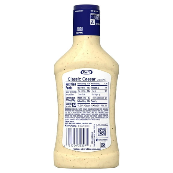 Kraft Classic Caesar Salad Dressing, 16 fl oz Bottle (Pack of 2)