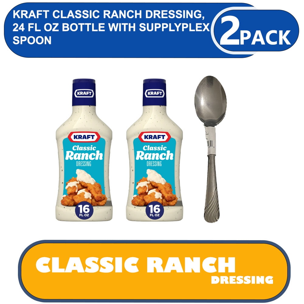 Kraft Classic Ranch Dressing, 24 fl oz Bottle With supplyplex spoon ...
