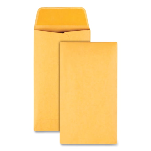 Kraft Coin And Small Parts Envelope, #6, Square Flap, Gummed Closure, 3.38 X 6, Brown Kraft, 500/box | Bundle of 2 Boxes