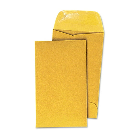 Universal UNV35302 Round Flap 3.13 in. x 5.5 in. Kraft Coin Envelopes - Light Brown (500/Box)