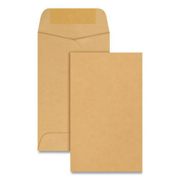 Kraft Coin and Small Parts Envelope, #3, Round Flap, Gummed Closure, 2.5 x 4.25, Brown Kraft, 500/Box | Bundle of 2 Boxes