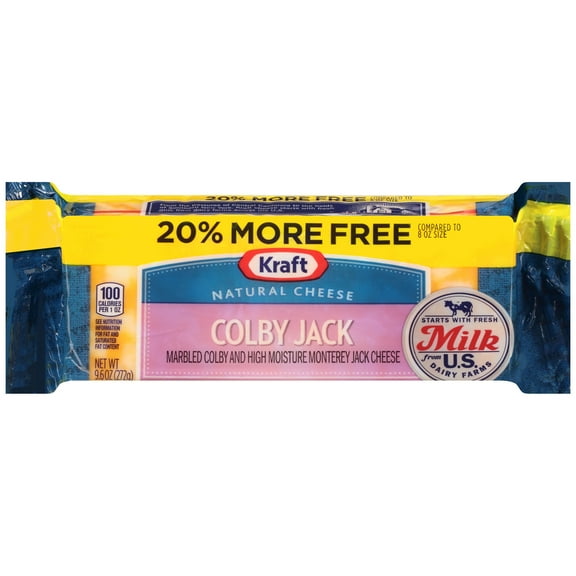 Kraft Colby Jack Cheese Block, 9.6 oz Wrapper