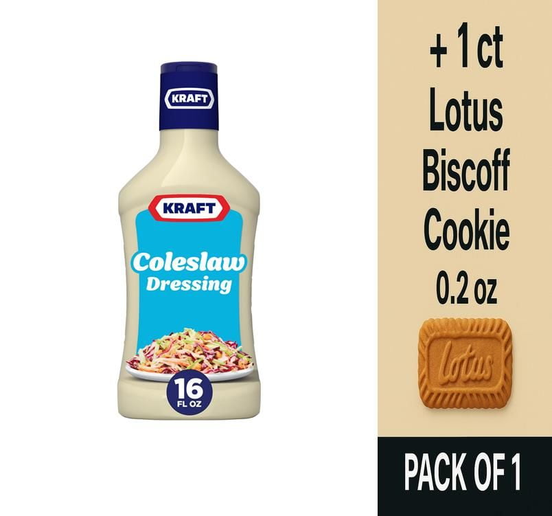 Kraft Coleslaw Dressing - 16 fl oz - Pack of 1 & Lotus Biscoff Cookie - 0.2 Oz - 1 ct